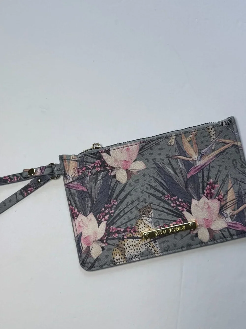 Betsey Johnson Pink Zaria Tote Shoulder Bag Purse & Wristlet Floral Faux Leather